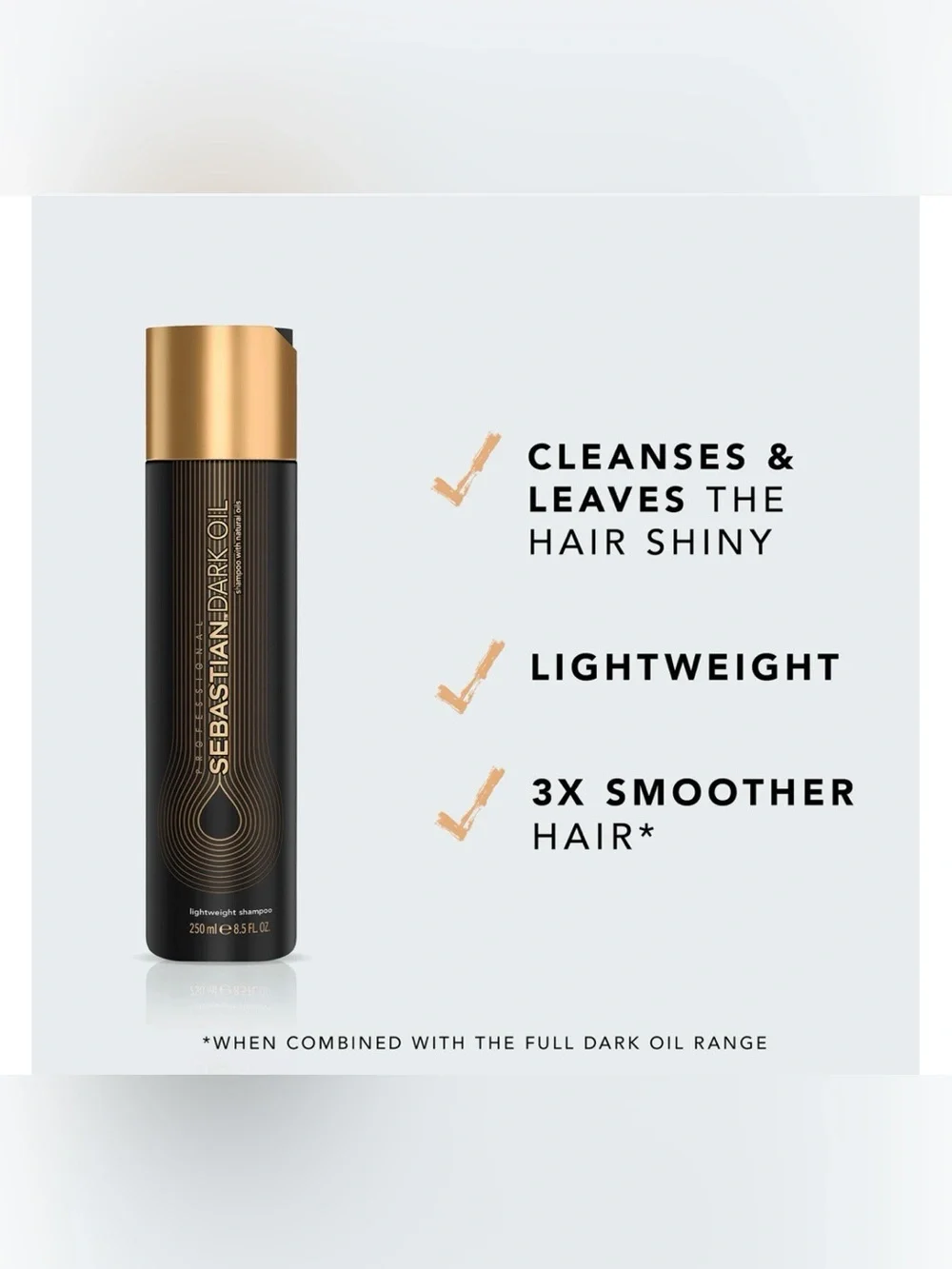 Sebastian Dark Oil Lightweight Shampoo - Black & Gold 8.4 oz